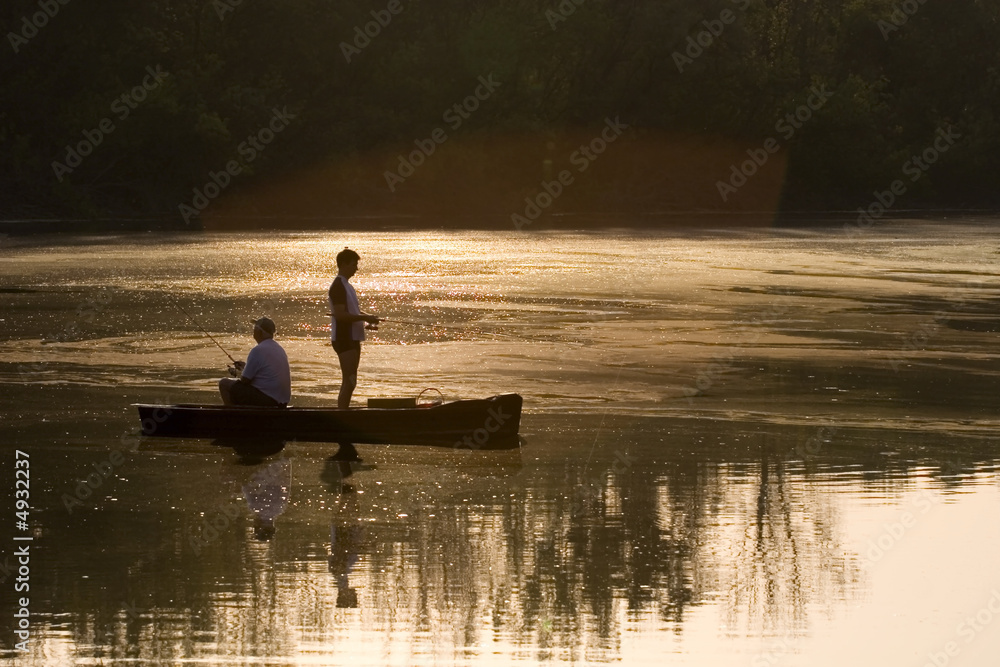 Silhouette of the fisherman