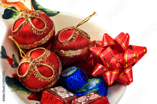 Chocolates and Christmas ornaments