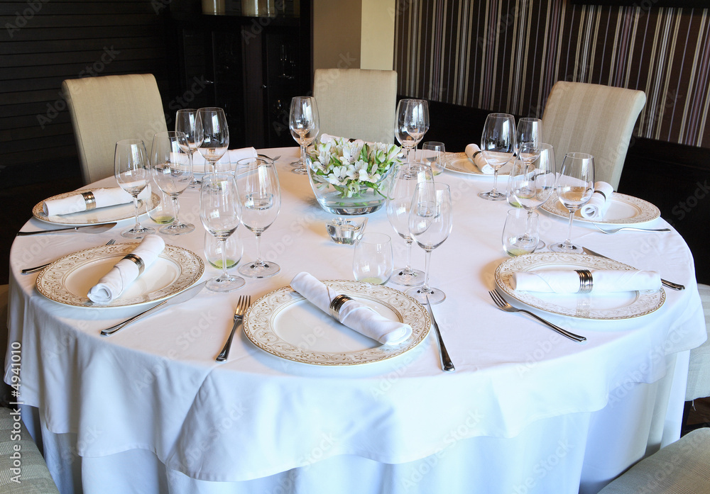Fancy table set for a dinner Fancy table set for a dinner