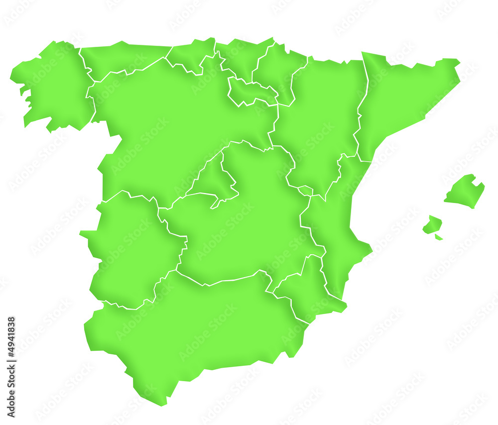 Carte Espagne Vert Satin