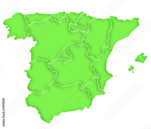 Carte Espagne Vert Satin