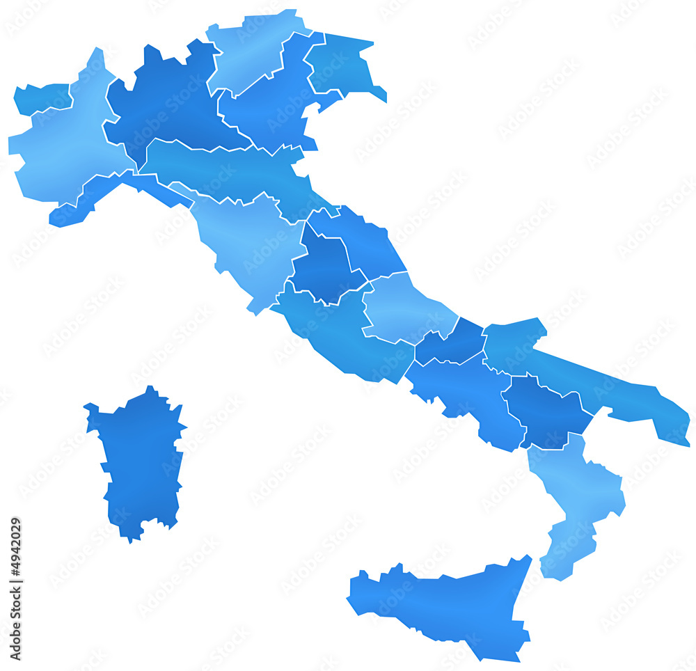 Carte Italie Camaieu Bleu