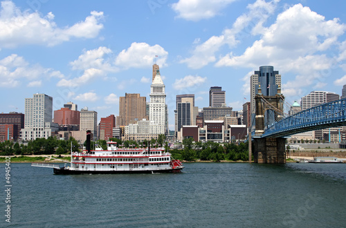 Cincinnati Skyline and Riverboat