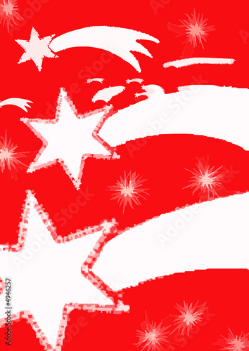 estrellas de navidad sobre fondo rojo