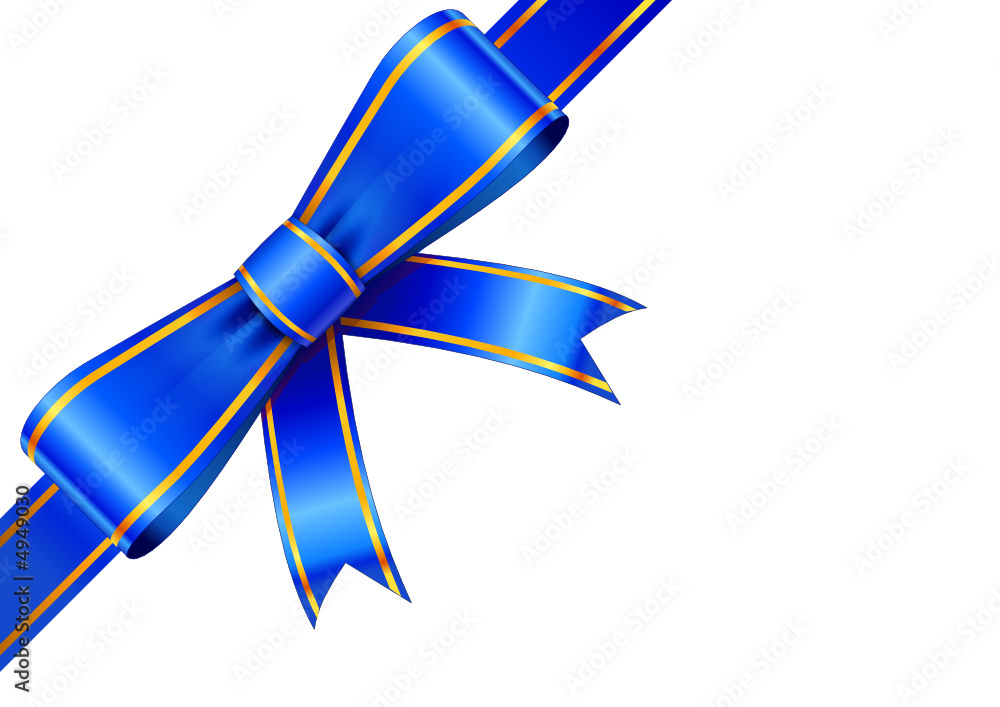 Ruban bleu en coin