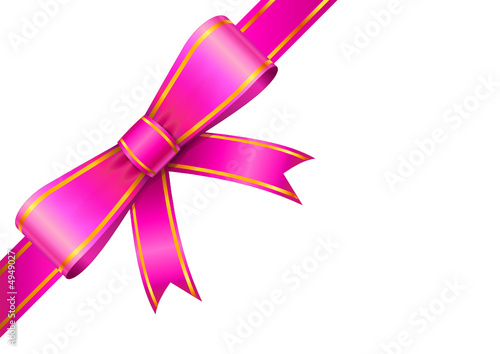 Ruban rose en coin