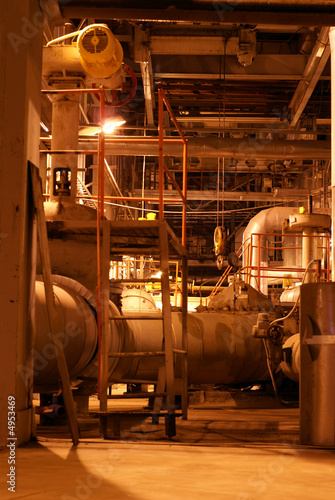 different size and shaped pipes at a power plant