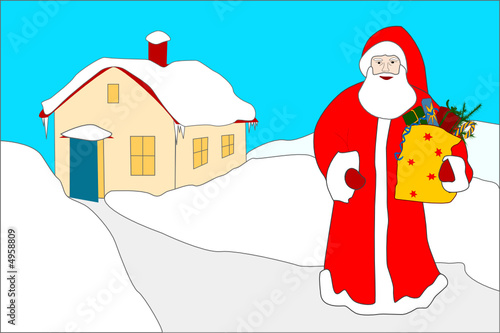 Children's illustration of Santa Claus