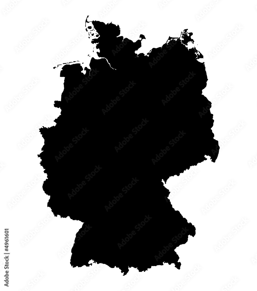 Detailed b/w map of Germany