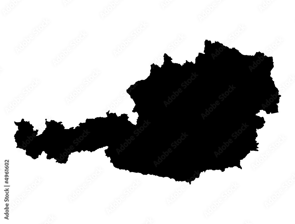 Obraz premium Detailed b/w map of Austria