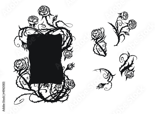Fototapeta Naklejka Na Ścianę i Meble -  Ornament with roses and elements