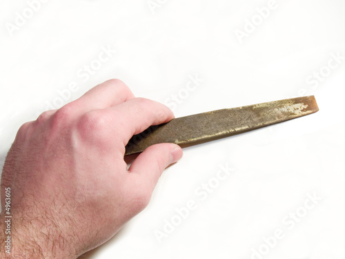 Man Hand with Metal File