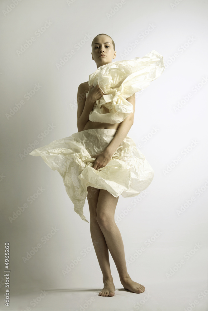 elegante girl with sheet of paper elegante girl with sheet of paper