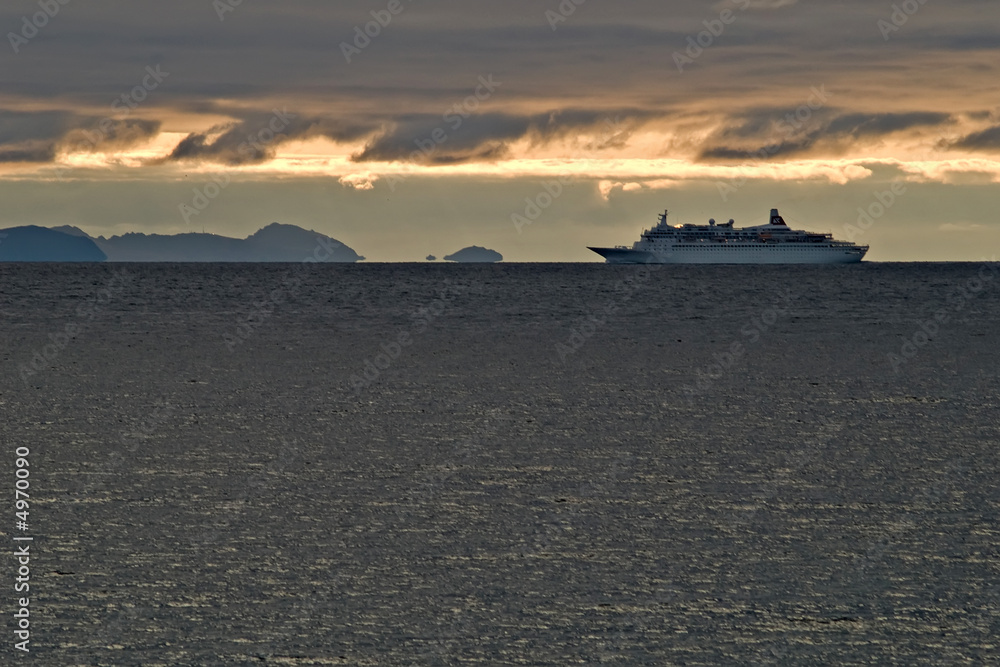 Cruise ship on Norwegian fjord