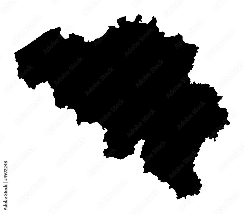 Detailed b/w map of Belgium Detailed b/w map of Belgium