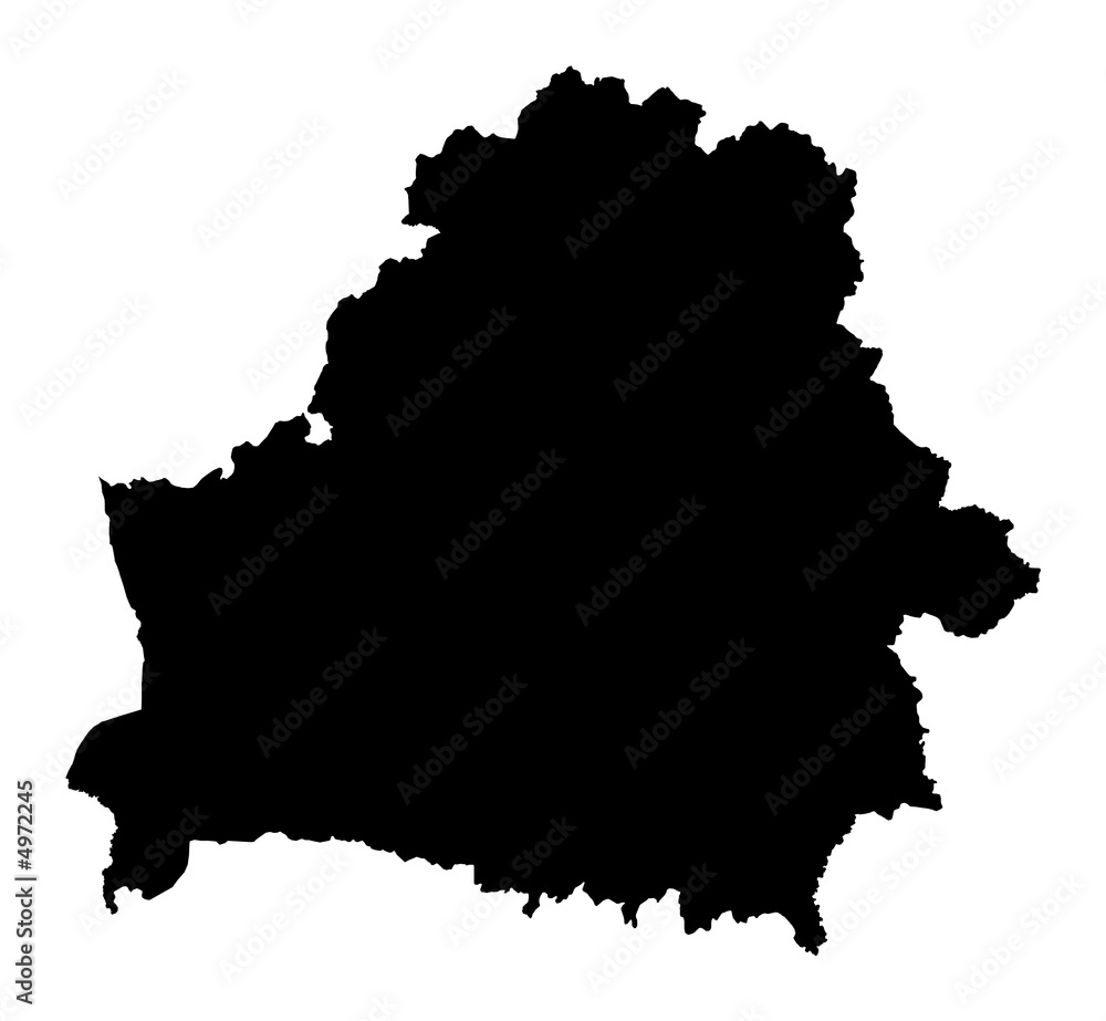 Detailed b/w map of Belarus