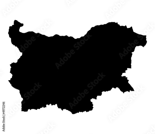 Detailed b/w map of Bulgaria