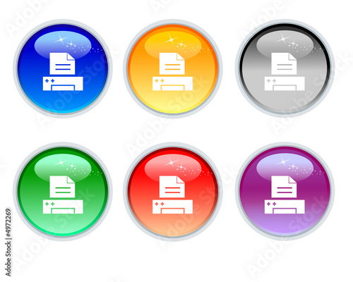 six color crystal print icons and buttons