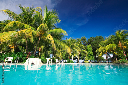 Vászonkép Private resort pool
