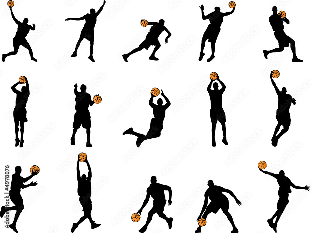 Obraz premium 15 basketball silhouettes