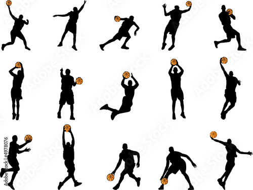 15 basketball silhouettes