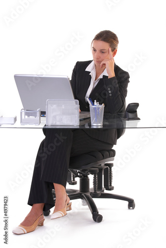 young businesswoman on desk