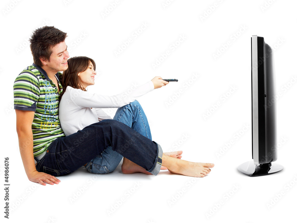 Couple watching TV Couple watching TV