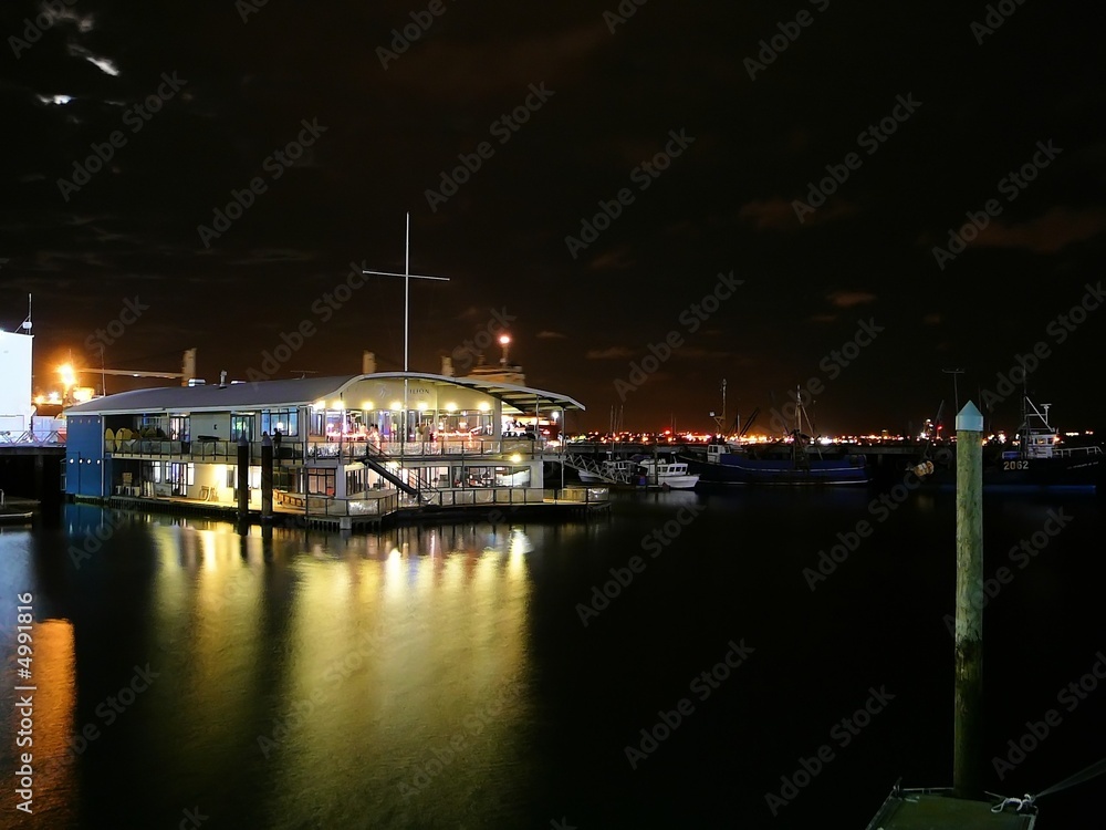 Auckland Hafen bei Nacht