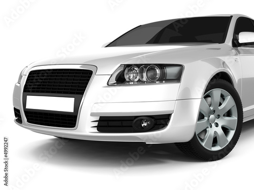 Silvery Business-Class Car