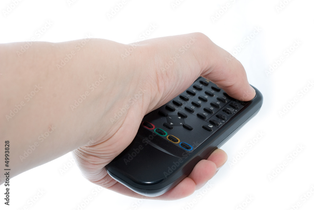 Infrared remote control unit in hand Infrared remote control unit in hand