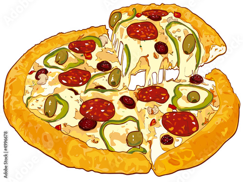 Vector. Fresh pizza
