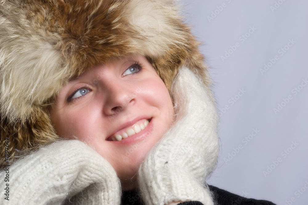Pretty woman in winter hat Pretty woman in winter hat