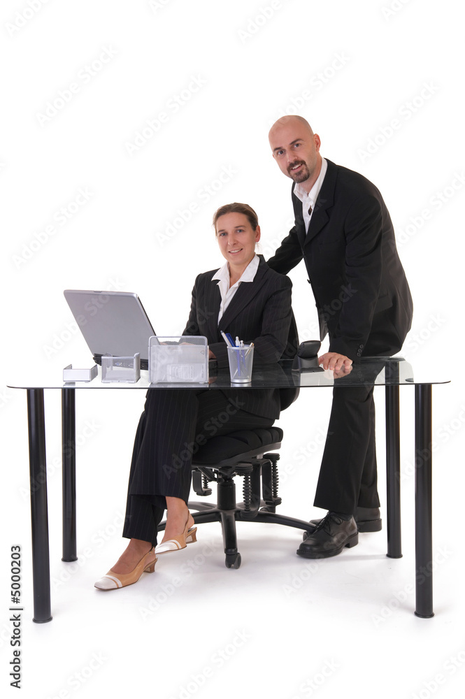 two office workers on workplace two office workers on workplace