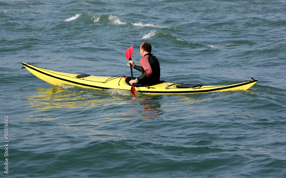 Kayak de mer en plein océan