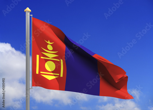 Mongolia flag (include clipping path)