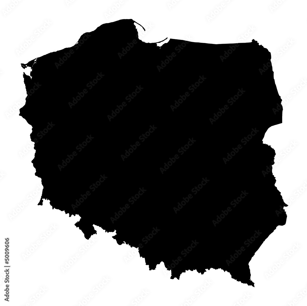 Obraz premium Szczegółowa mapa Polski