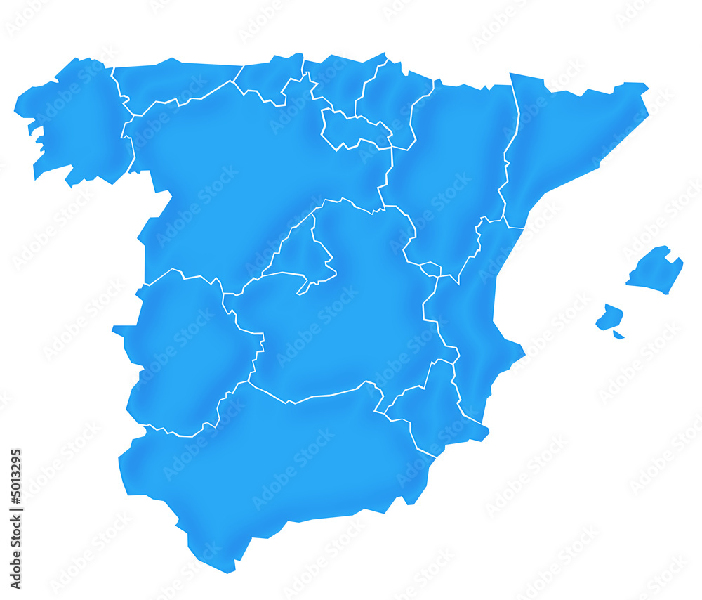 Carte Espagne Bleu Satin
