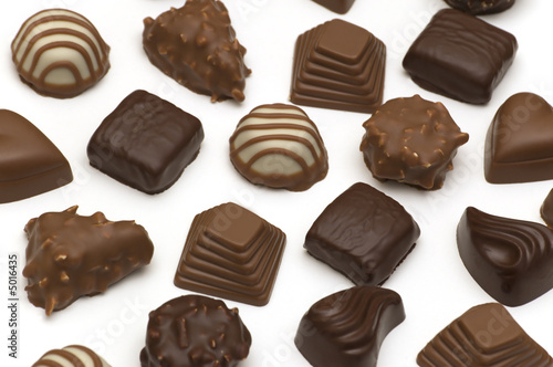 chocolate candy on white background