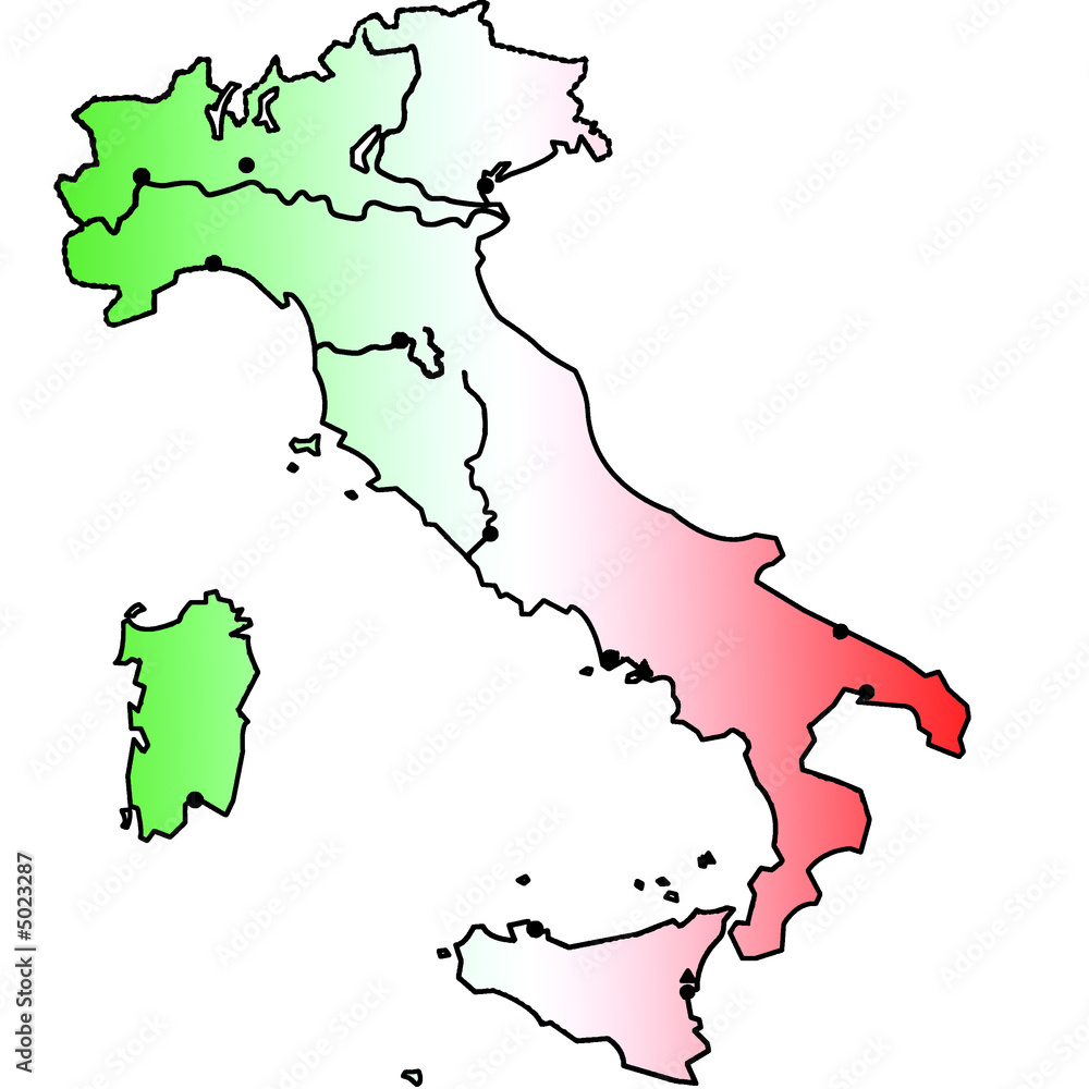 Obraz premium Italia, vert, blanc, rouge, solo