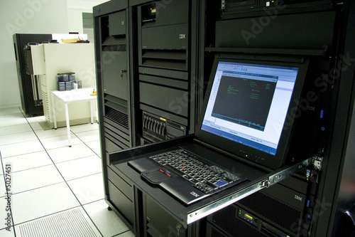IBM AS400 mainframe with console photo