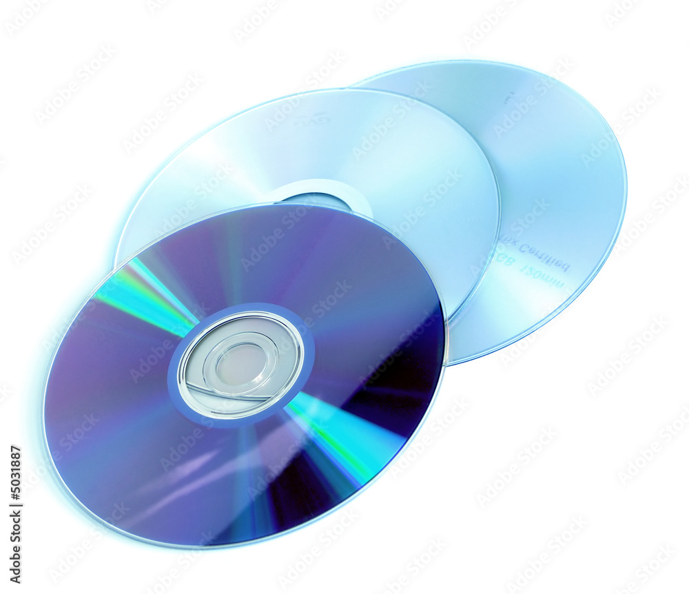 Many CD's isolated on the white background Many CD's isolated on the white background