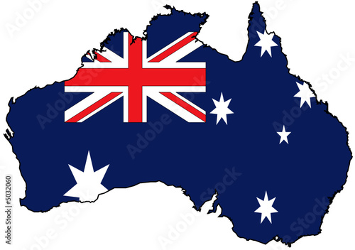 Flagge und Karte von Australien