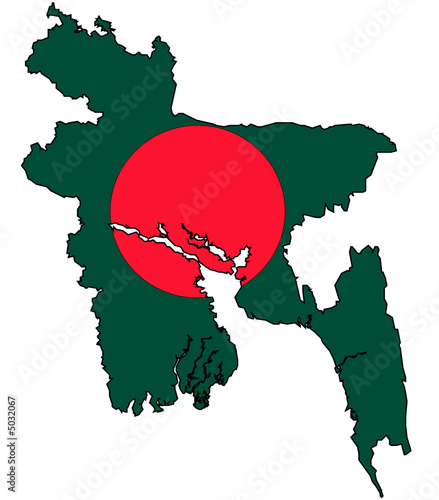 Flagge und Karte von Bangladesch