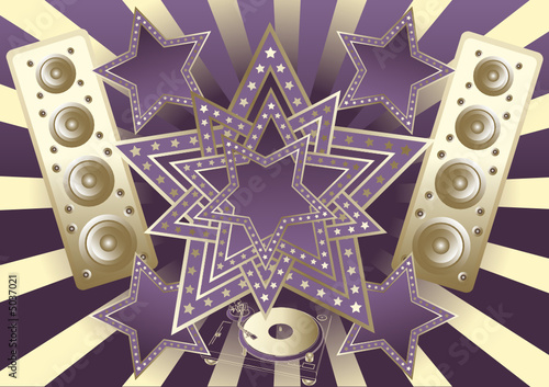 Stars and Music Background