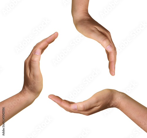 Recycling symbol on white background