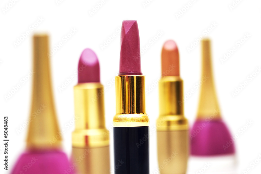Various lipsticks isolated on the white background Various lipsticks isolated on the white background