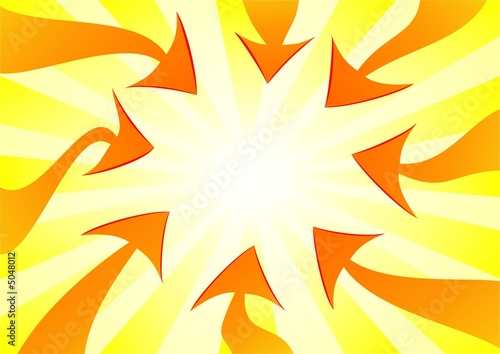 Orange arrows pointing to center