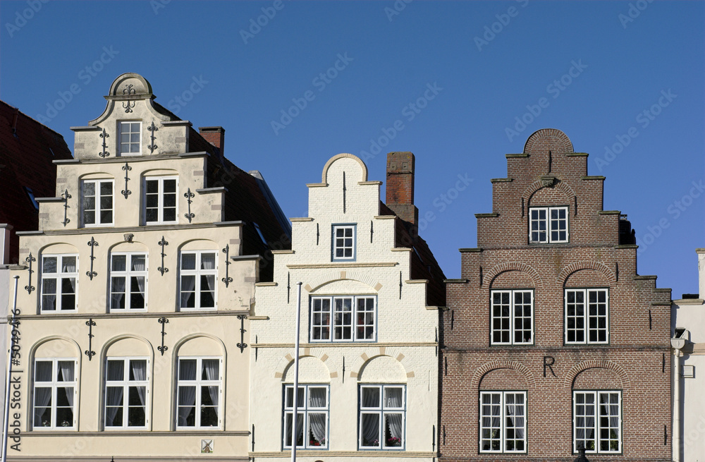 Old beautiful houses from Schleswig-Holstein in Germany 