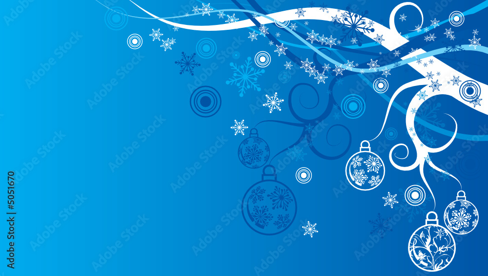 Christmas background with baubles, vector illustration
