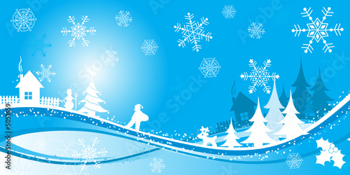 Christmas winter background, vector illustration